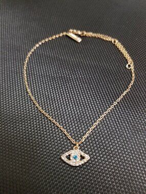 FREEDOM Dainty Blue Evil Eye (Nazar Bonjuk) Large Golden Bracelet